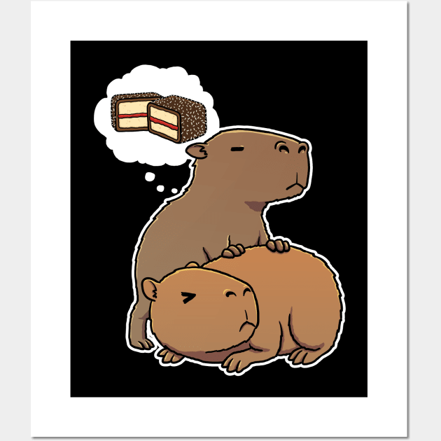 Capybara hungry for Lamingtons Wall Art by capydays